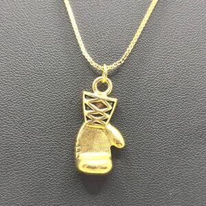 18k Gold Plated Necklace Boxing Gloves Box Chain Valentines Birthday Gift  -New!